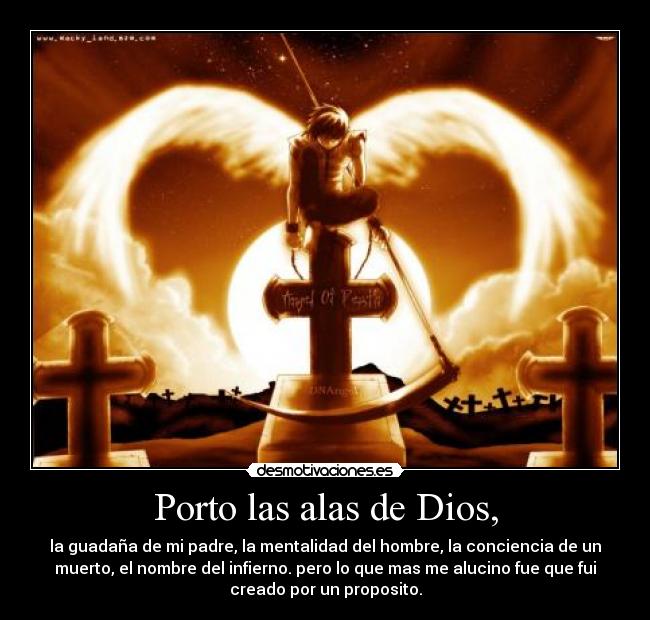 Porto las alas de Dios, -