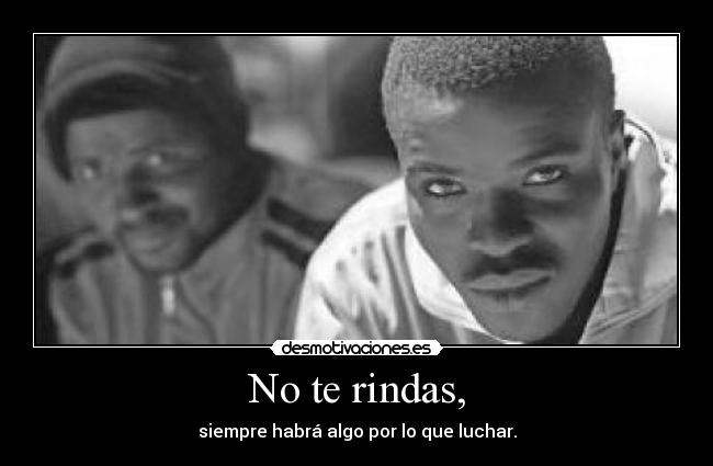 No te rindas, - siempre habrá algo por lo que luchar.
