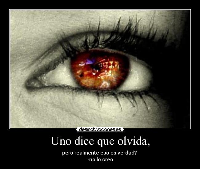 Uno dice que olvida, - pero realmente eso es verdad?
-no lo creo