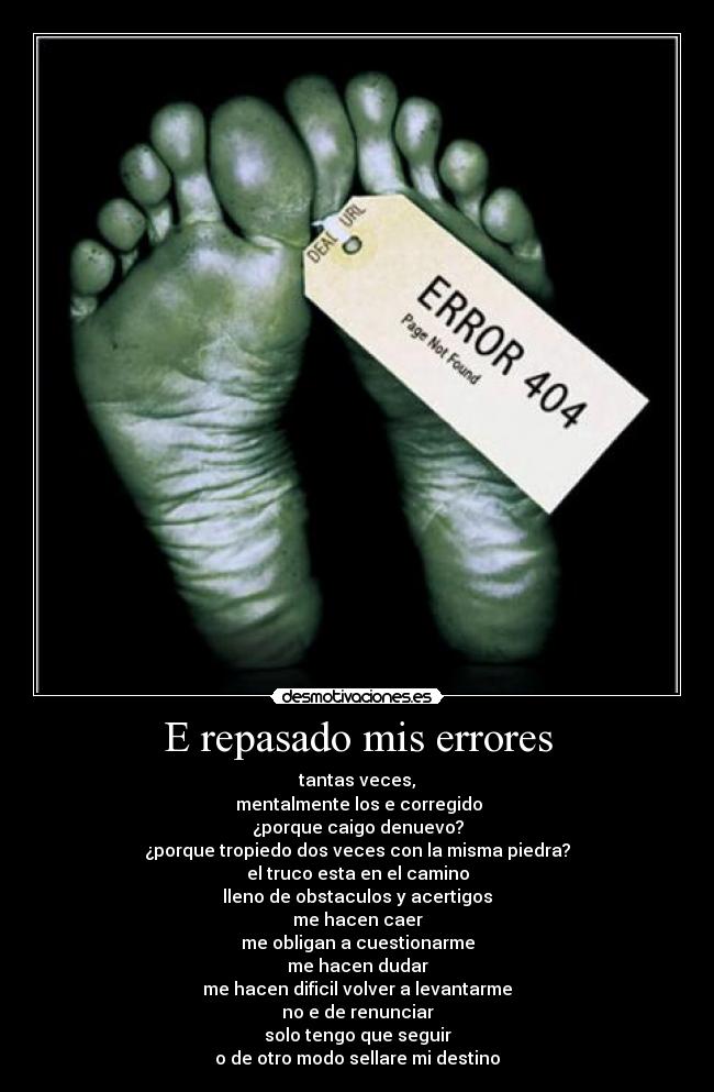 E repasado mis errores - 