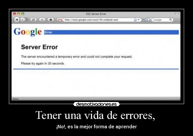 Tener una vida de errores,  - ¡No!, es la mejor forma de aprender