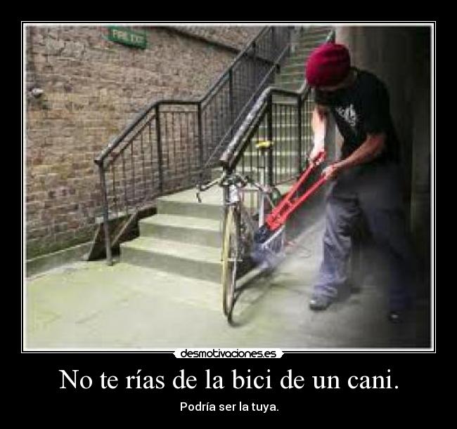 No te rías de la bici de un cani. - 