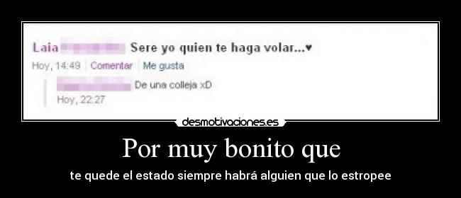 Por muy bonito que - te quede el estado siempre habrá alguien que lo estropee