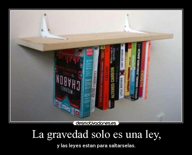 La gravedad solo es una ley, - y las leyes estan para saltarselas.