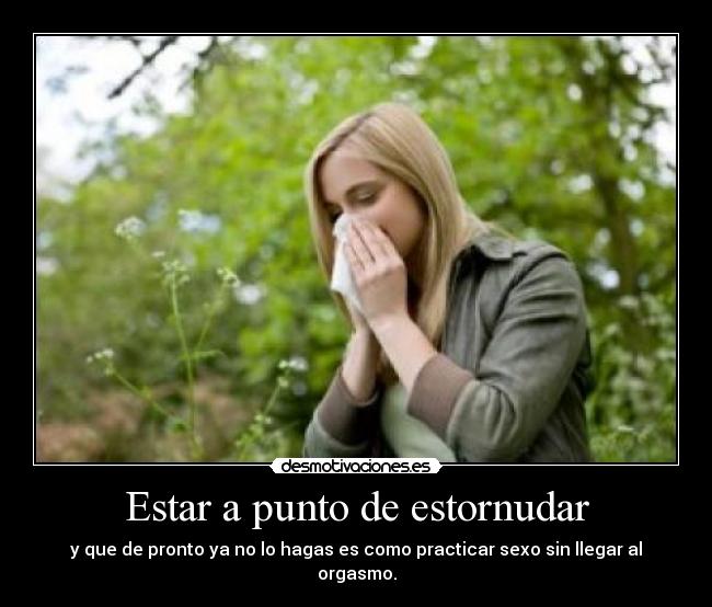 Estar a punto de estornudar - 