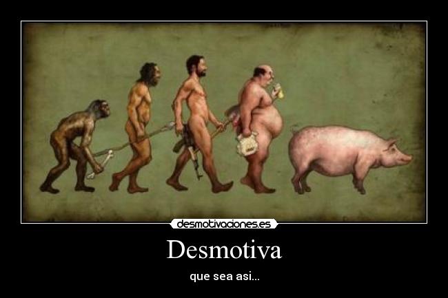 carteles evolucion desmotiva cerdo darwin desmotivaciones
