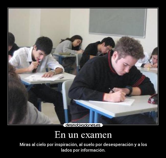 En un examen -