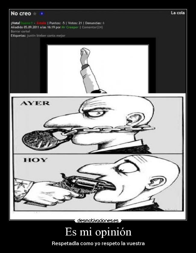 Es mi opinión - Respetadla como yo respeto la vuestra