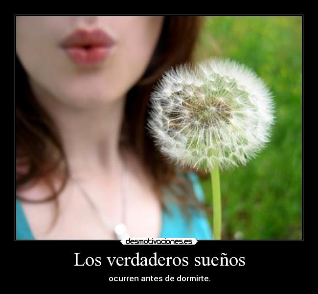 Los verdaderos sueños - ocurren antes de dormirte.