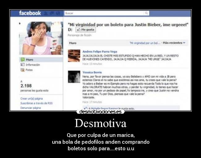 Desmotiva - Que por culpa de un marica,
una bola de pedofilos anden comprando
boletos solo para....esto u.u