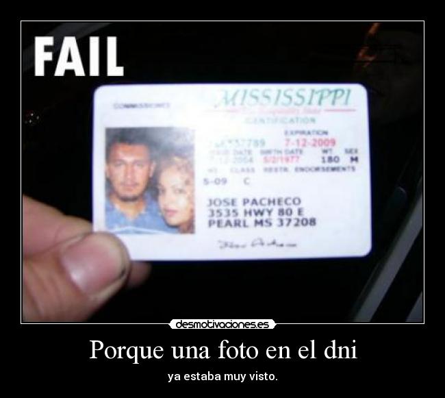 Porque una foto en el dni - 