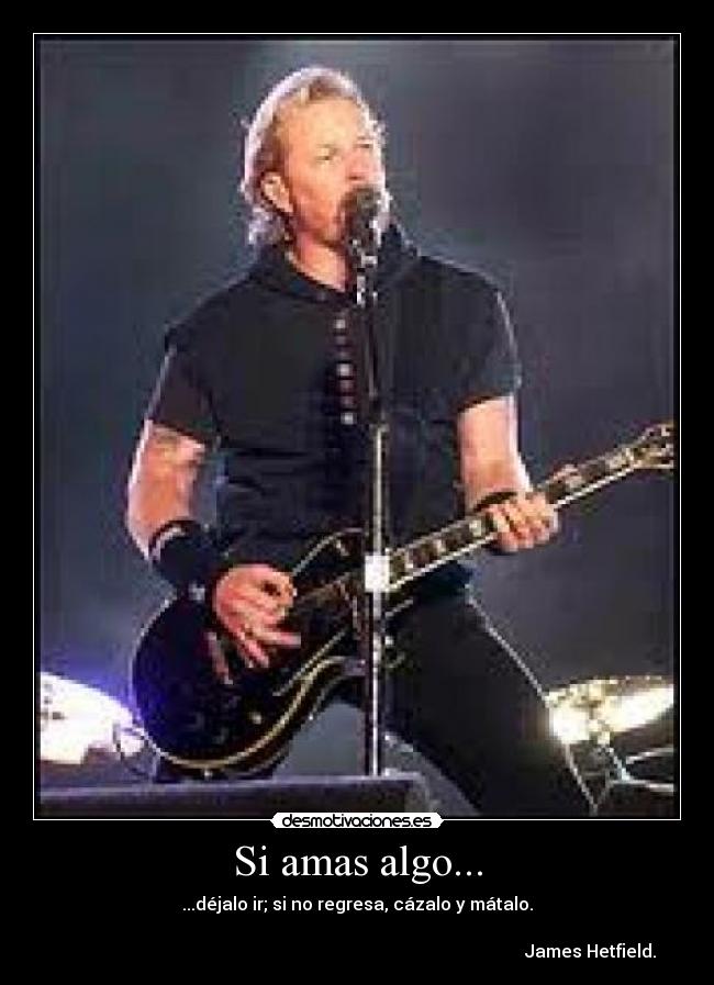 Si amas algo... - ...déjalo ir; si no regresa, cázalo y mátalo.

                                                                                                          James Hetfield.