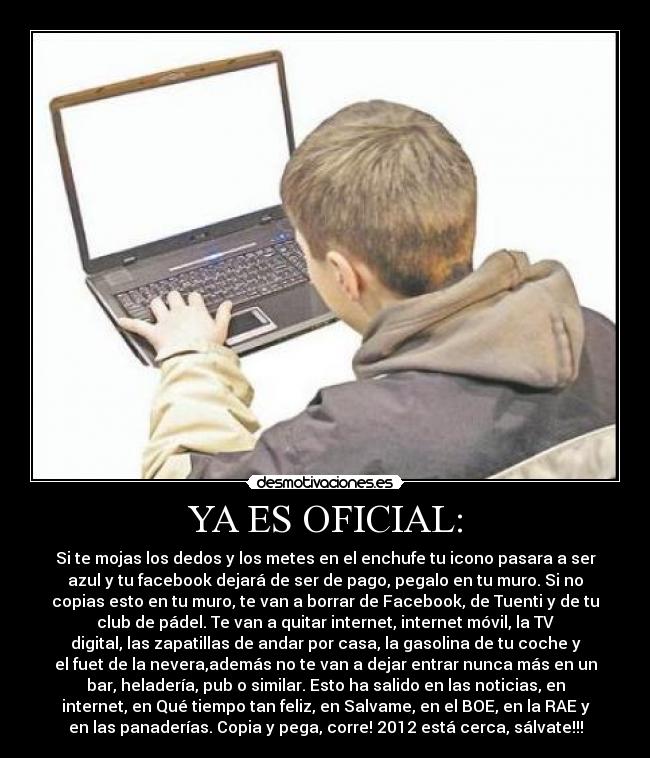 YA ES OFICIAL: -