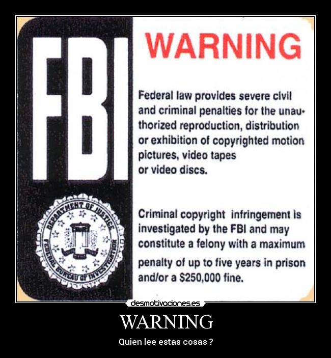 WARNING - Quien lee estas cosas ?