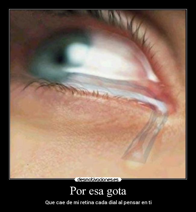 Por esa gota - Que cae de mi retina cada dial al pensar en ti