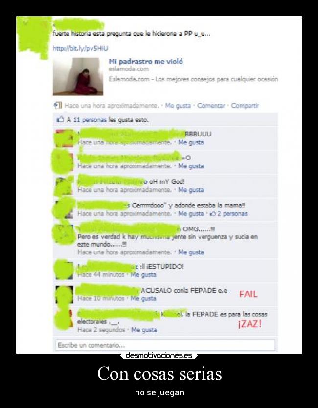 Con cosas serias - no se juegan