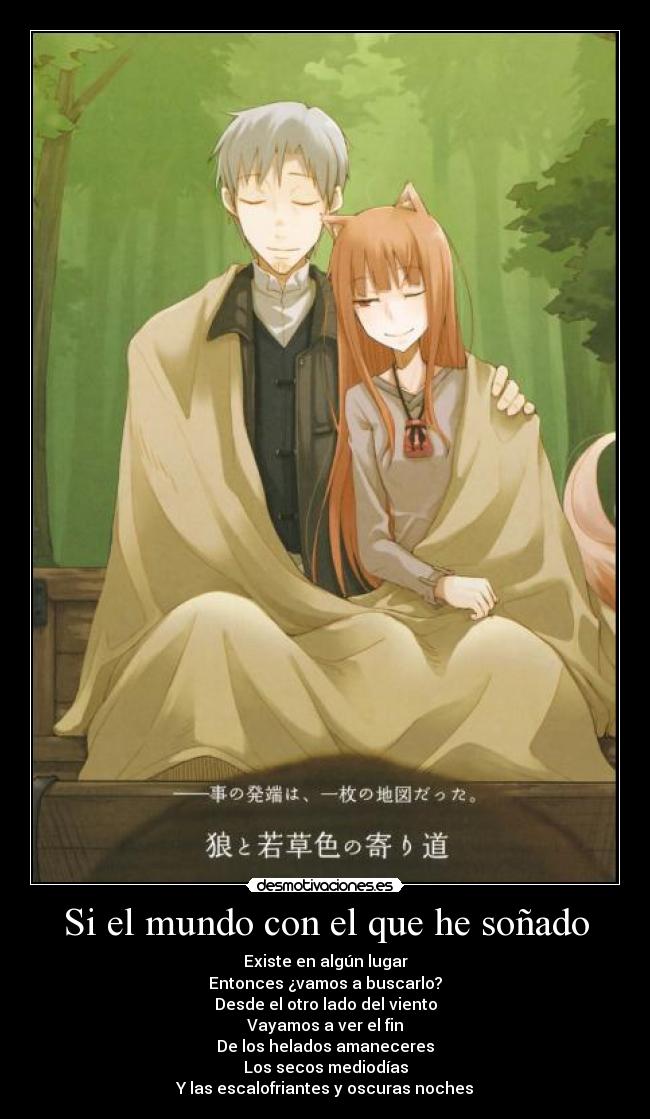 carteles mundo cancion spice and wolf tabi tochuu horo lawrence desmotivaciones