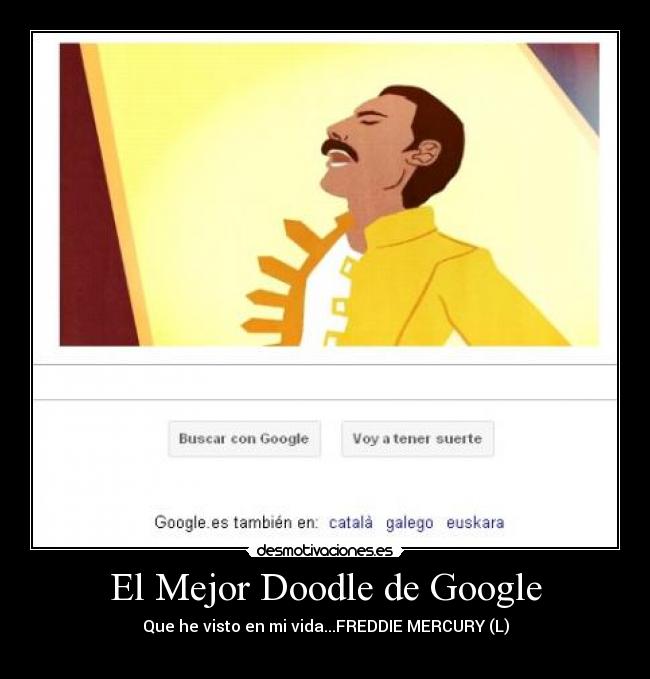 El Mejor Doodle de Google - Que he visto en mi vida...FREDDIE MERCURY (L)