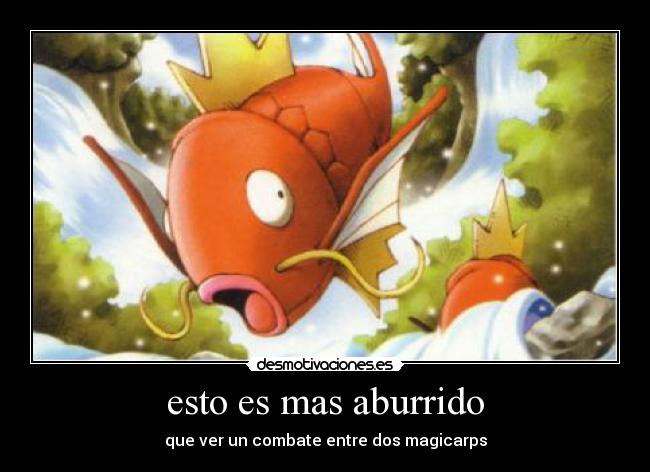 esto es mas aburrido - que ver un combate entre dos magicarps