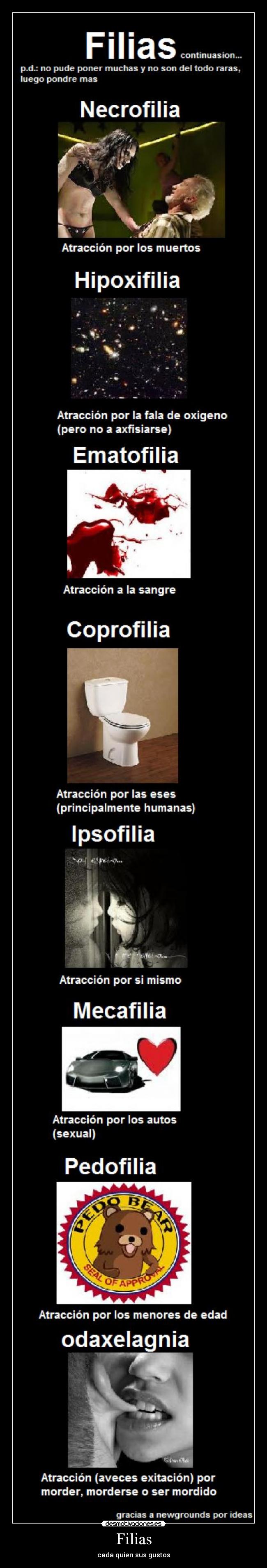Filias - cada quien sus gustos