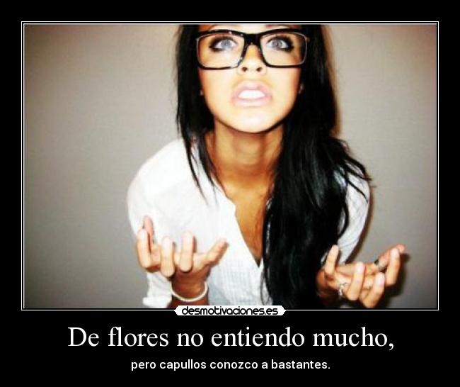 De flores no entiendo mucho, - pero capullos conozco a bastantes.