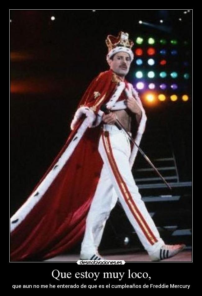 Que estoy muy loco, - que aun no me he enterado de que es el cumpleaños de Freddie Mercury