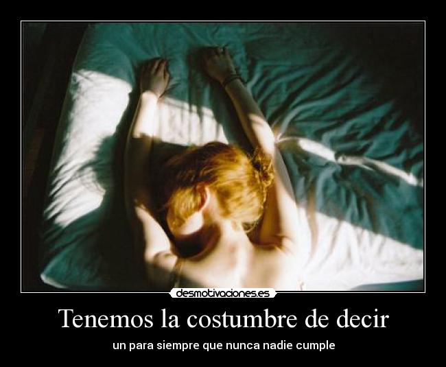 Tenemos la costumbre de decir - 