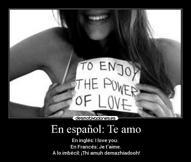 En español: Te amo - 