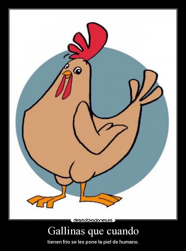 Gallinas que cuando - tienen frío se les pone la piel de humano.
