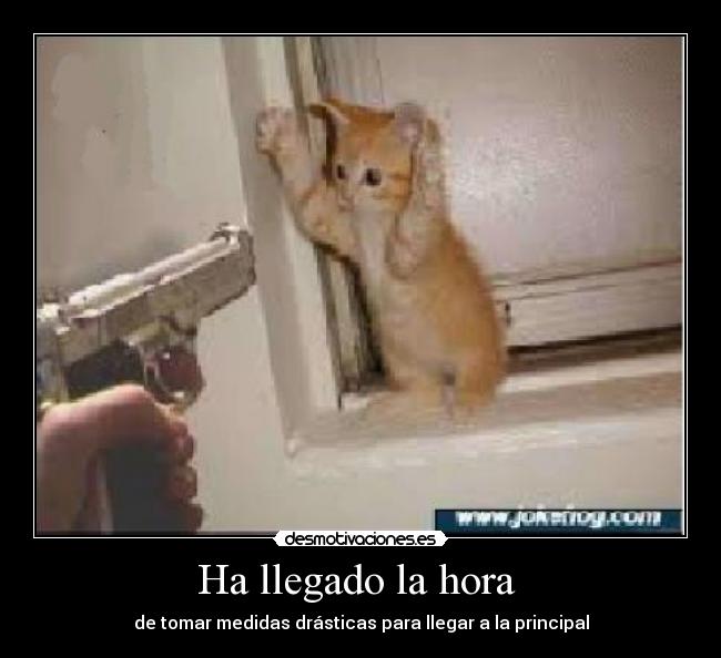 Ha llegado la hora  - de tomar medidas drásticas para llegar a la principal