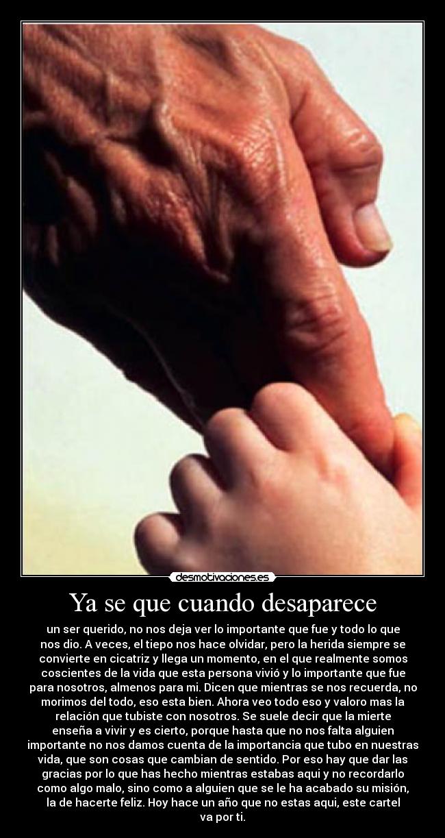 Ya se que cuando desaparece - 