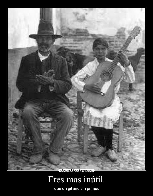carteles inutil gitano primos desmotivaciones
