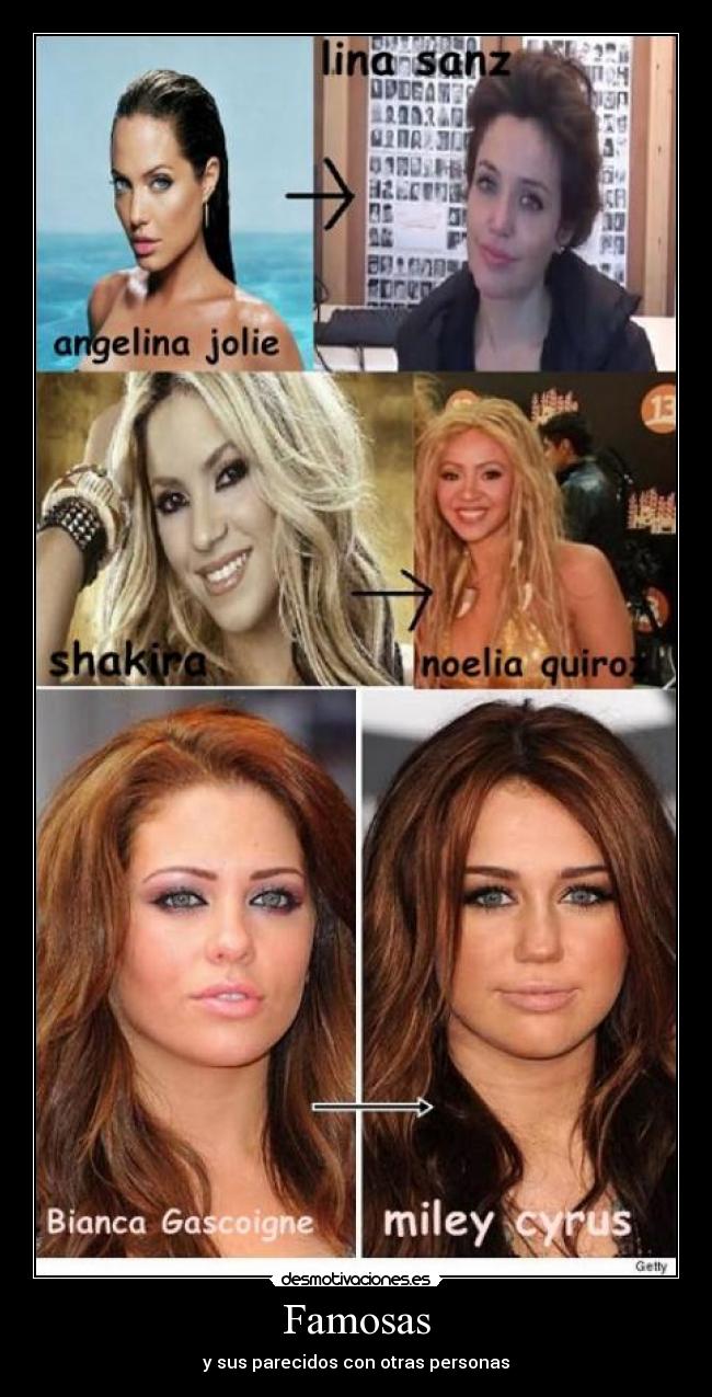 Famosas - y sus parecidos con otras personas