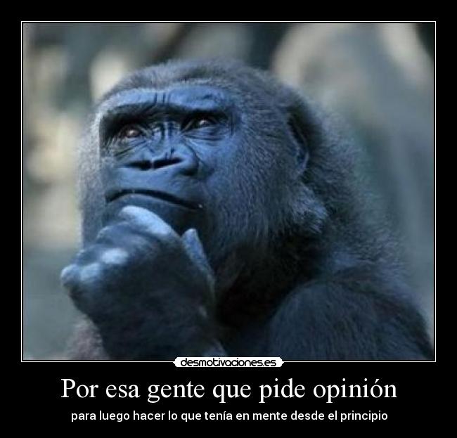 Por esa gente que pide opinión - 