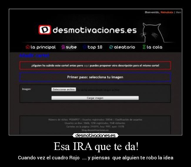 Esa IRA que te da! - Cuando vez el cuadro Rojo .... y piensas que alguien te robo la idea