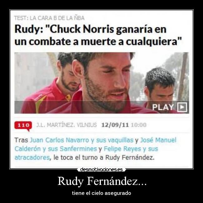 Rudy Fernández... - tiene el cielo asegurado