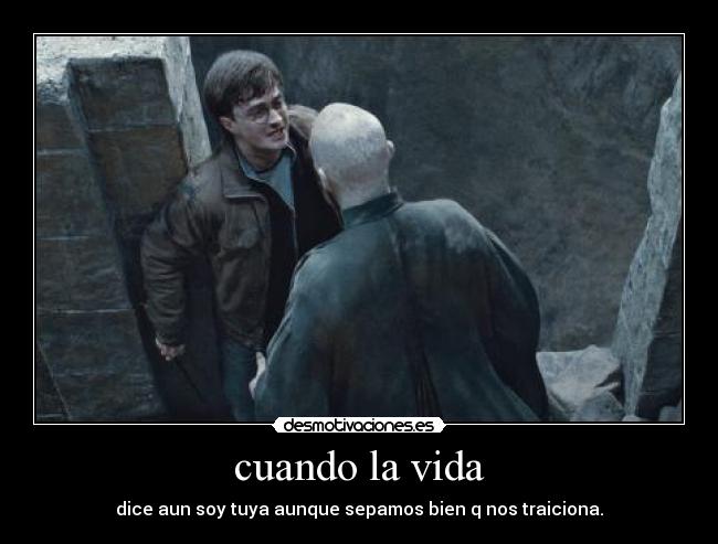 cuando la vida - dice aun soy tuya aunque sepamos bien q nos traiciona.