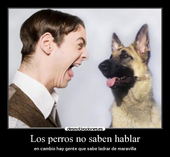 Los perros no saben hablar - en cambio hay gente que sabe ladrar de maravilla