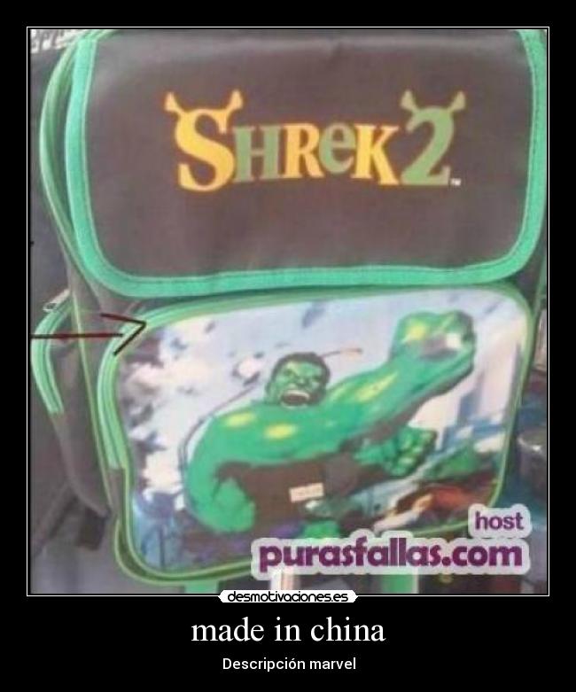 made in china - Descripción marvel