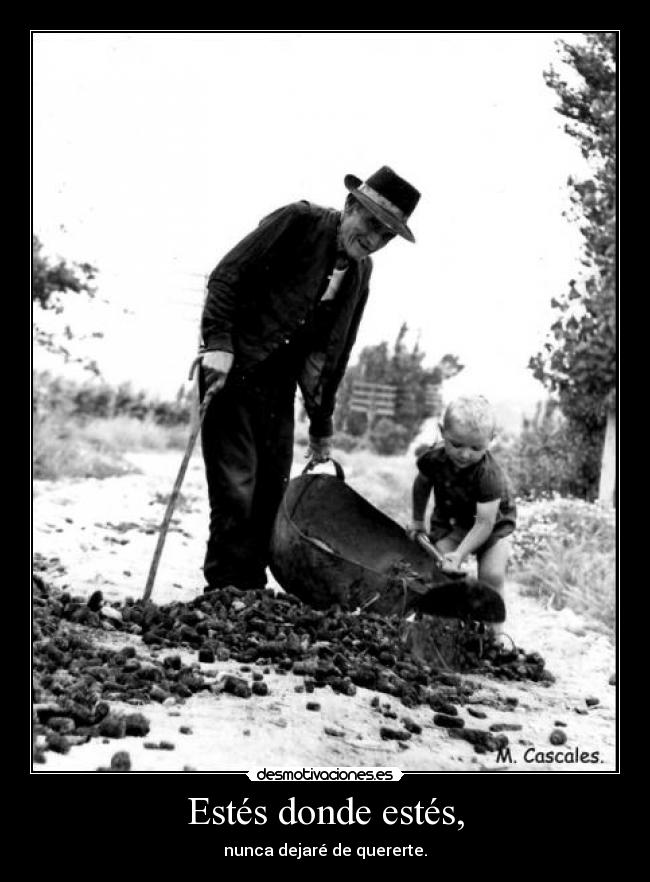Estés donde estés, - nunca dejaré de quererte.