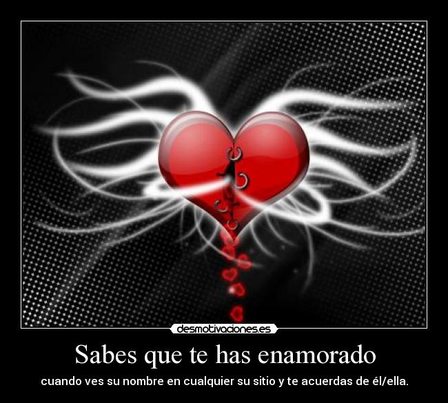Sabes que te has enamorado -