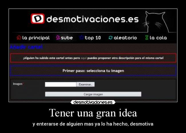 Tener una gran idea - y enterarse de alguien mas ya lo ha hecho, desmotiva