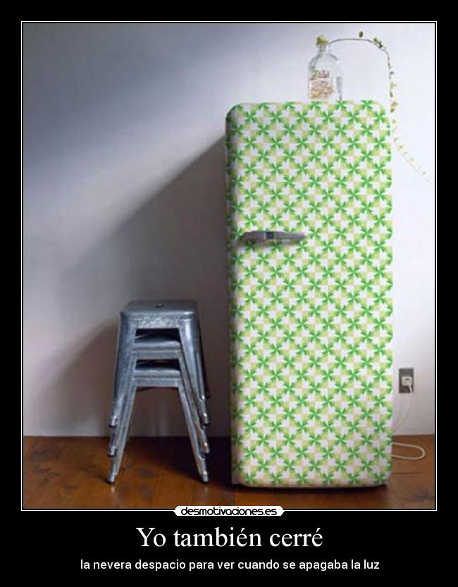 Yo también cerré - la nevera despacio para ver cuando se apagaba la luz