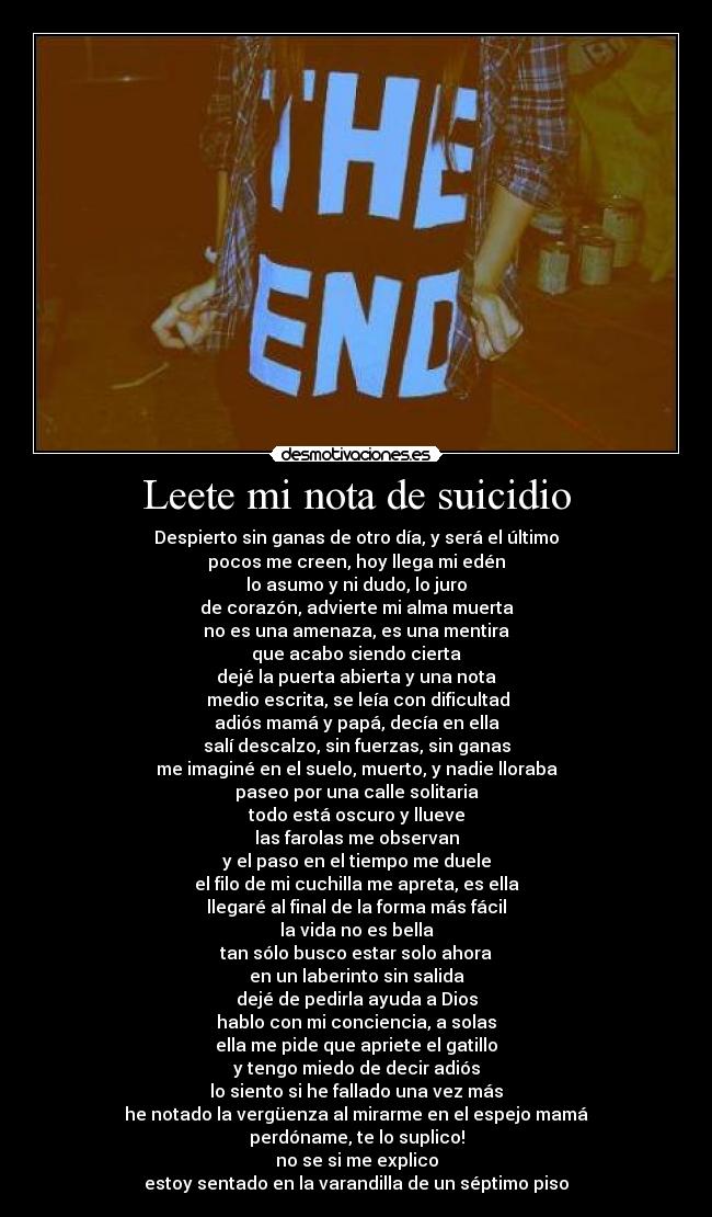 Leete mi nota de suicidio -