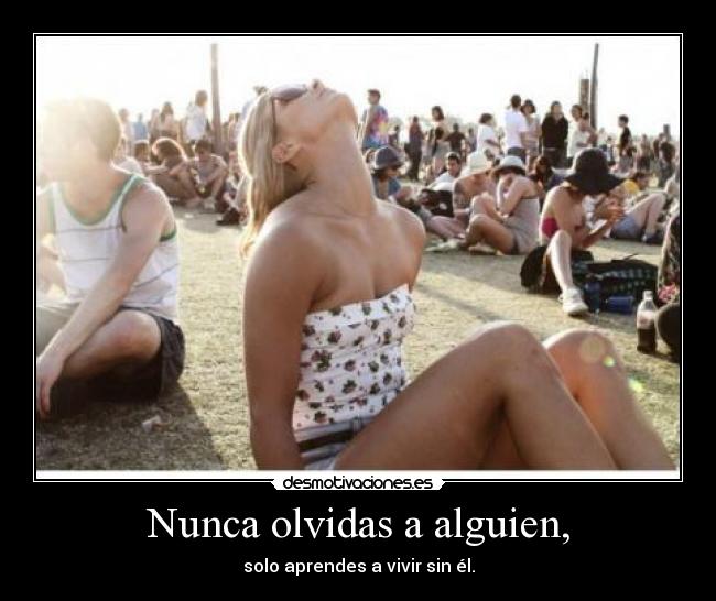 Nunca olvidas a alguien, - solo aprendes a vivir sin él.