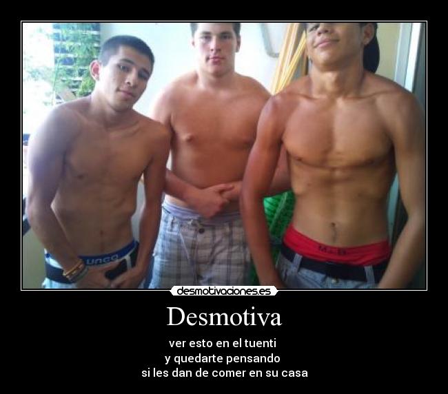 Desmotiva - ver esto en el tuenti
y quedarte pensando
si les dan de comer en su casa