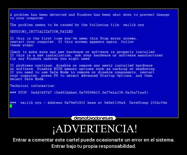 ¡ADVERTENCIA! - Entrar a comentar este cartel puede ocasionarte un error en el sistema.
Entrar bajo tu propia responsabilidad.