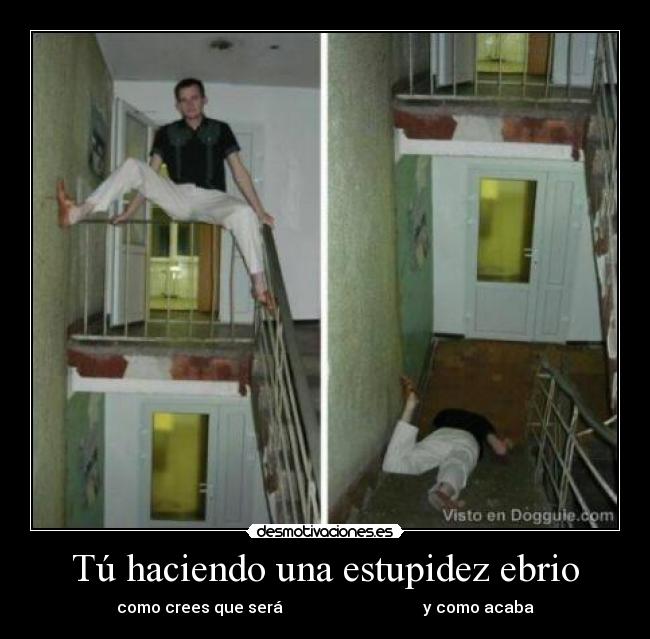 Tú haciendo una estupidez ebrio - 