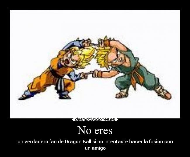 No eres - un verdadero fan de Dragon Ball si no intentaste hacer la fusion con un amigo