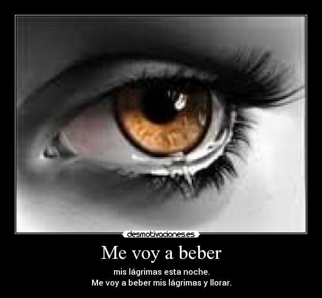 Me voy a beber - mis lágrimas esta noche.
Me voy a beber mis lágrimas y llorar.
